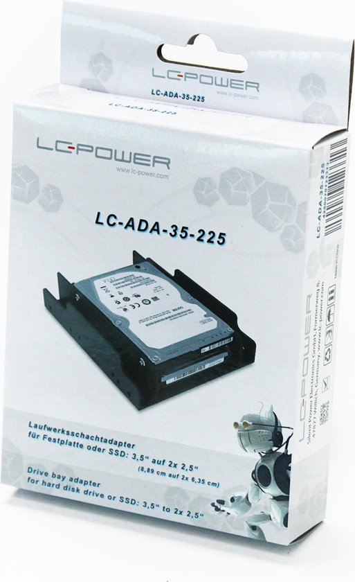 LC-Power LC-ADA-35-225 drive bay panel 2,5/3,5 Bezelplaat Zwart