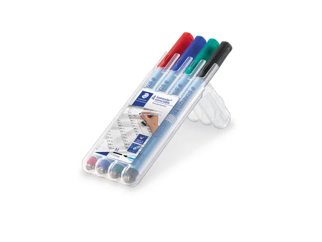 Staedtler Lumocolor correctable 305 markeerstift 4 stuk(s) Zwart, Blauw, Groen, Rood