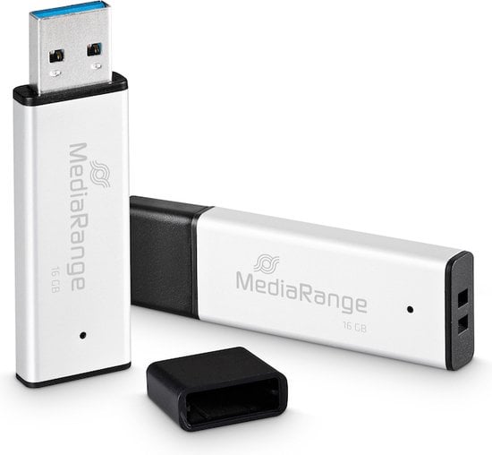 MediaRange MR1899 USB flash drive 16 GB USB Type-A 3.2 Gen 1 (3.1 Gen 1) Zwart, Zilver