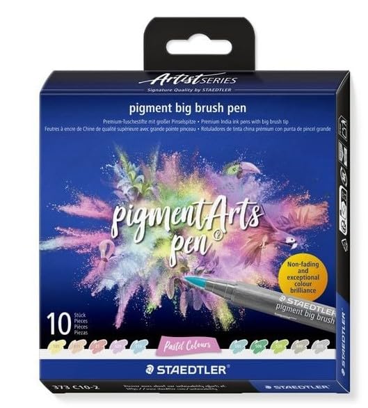 STAEDTLER pigment big brush pen Pastel 10ST