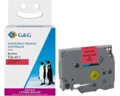 G&G 18674 labelprinter-tape Zwart op rood TZe