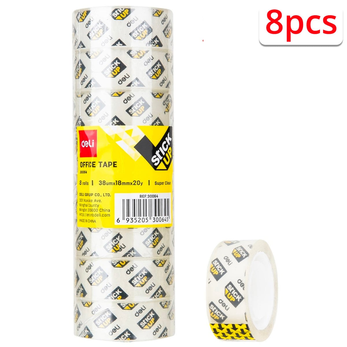 DELI Klebeband 18mm x 18m transparant 8 stuks