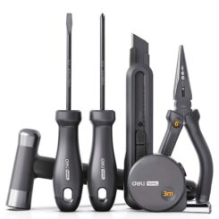 DELI Haushalts-Werkzeug-Set 6-teilig grijs