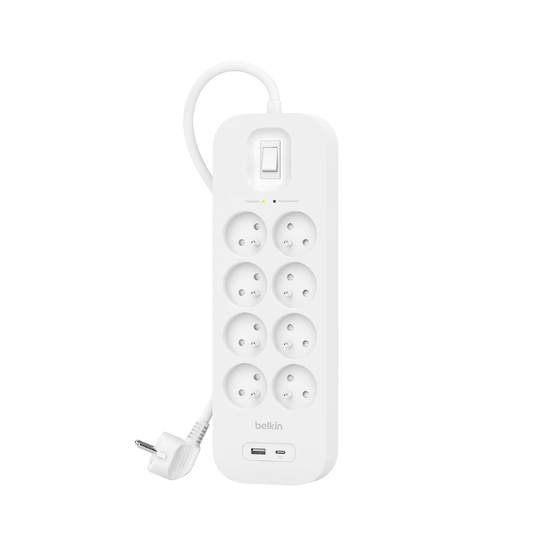 Surge Protection with USB C 8 Outlet