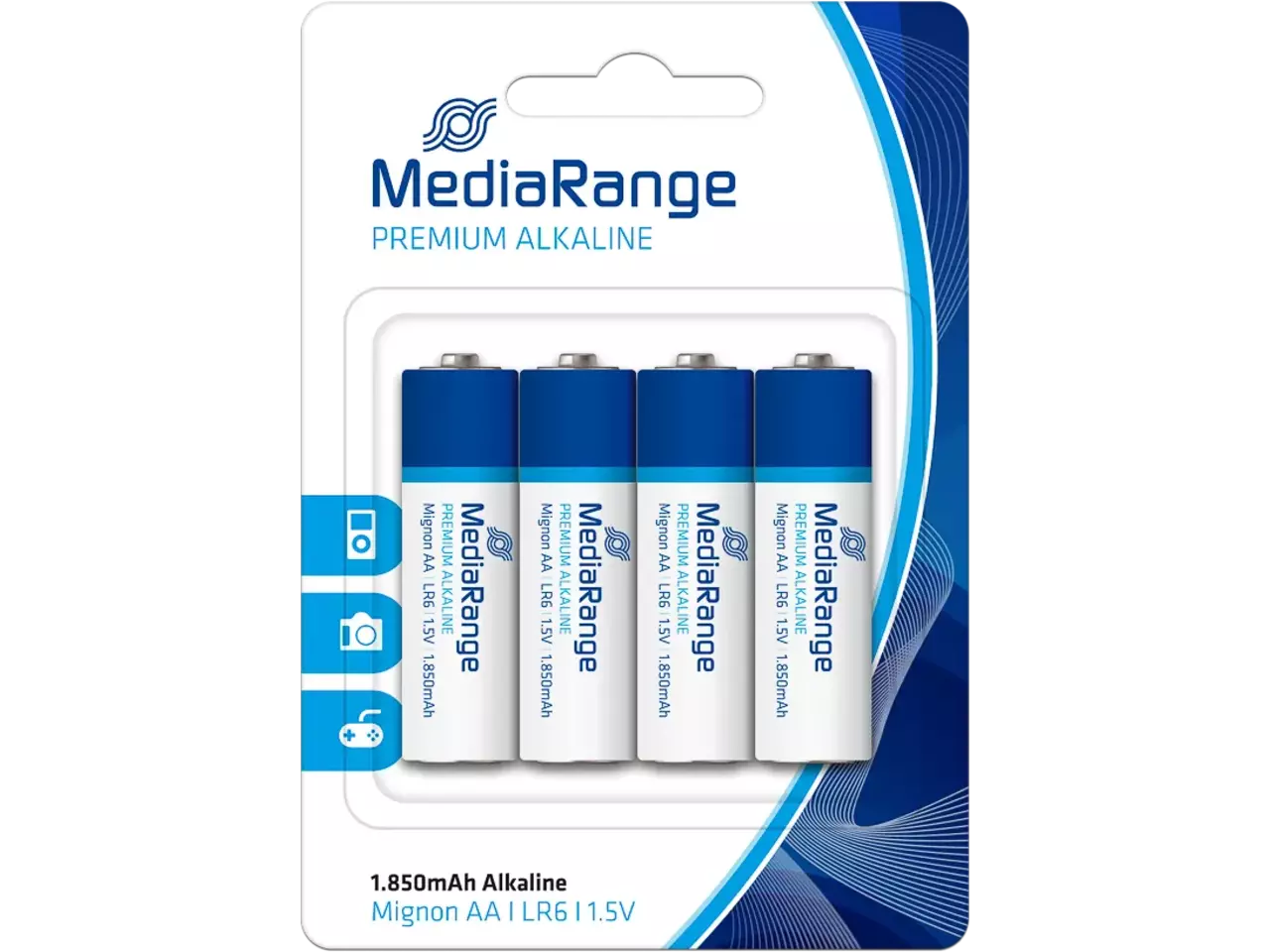 MediaRange batterij Prem. Blister AA Alkaline/LR06 4