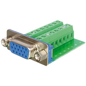 DeLOCK Adapter VGA female > Terminal Block 16pin Groen
