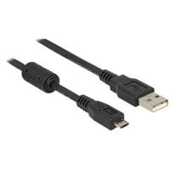 DeLOCK Cable USB 2.0 A to USB-micro B - 3m USB-kabel USB A Micro-USB B Zwart