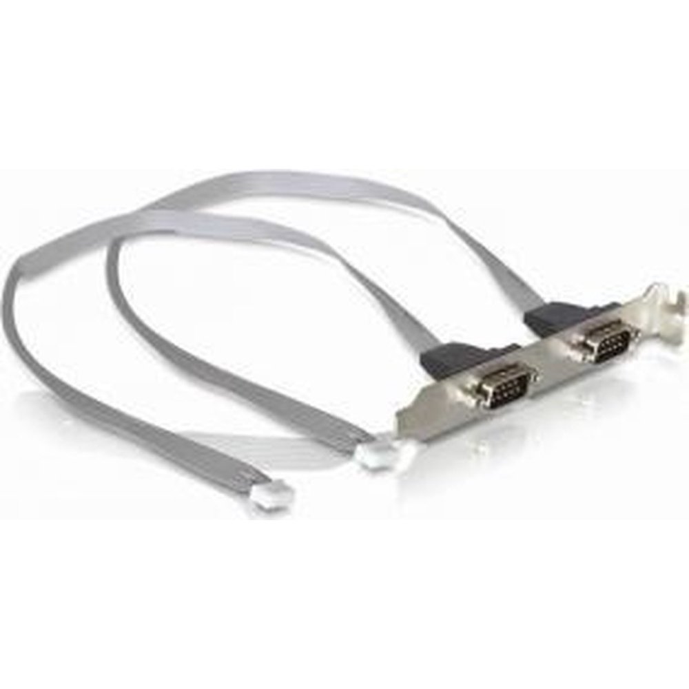 DeLOCK Slot bracket 2 x COM port (2 mm pitch) seriële kabel Zilver DB-9