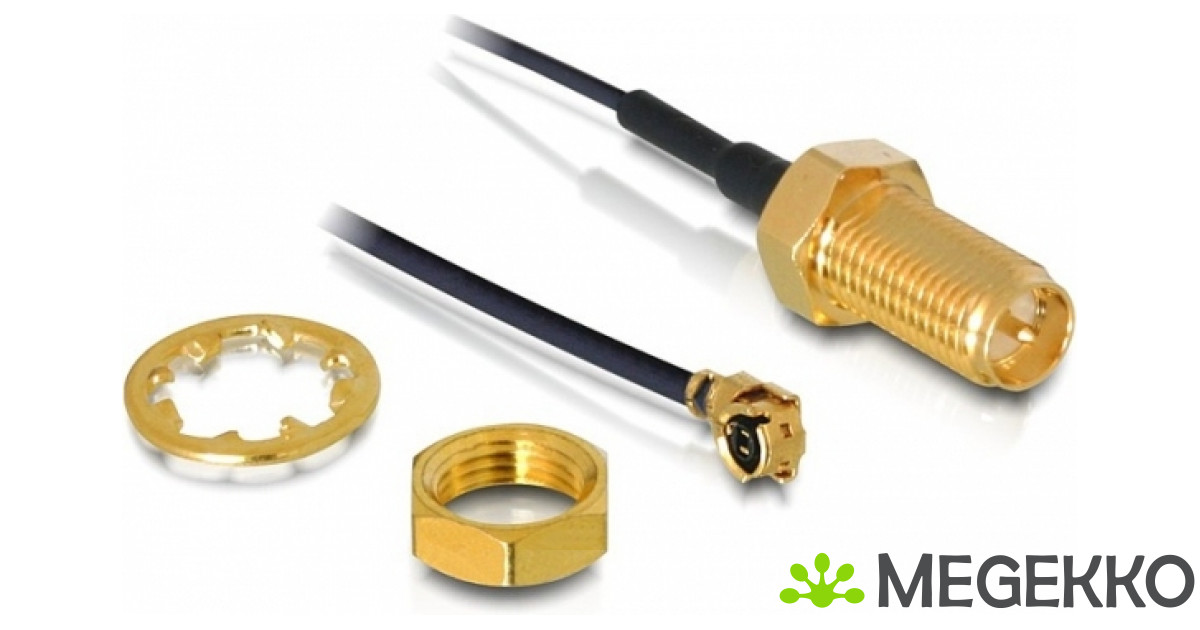 DeLOCK RP-SMA WL antenna I-PEX M / RP-SMA F Zwart