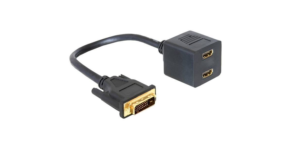 DeLOCK Adapter DVI 25 male > 2x HDMI female 0,2 m DVI-D 2 x HDMI Zwart