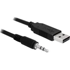 DeLOCK USB 2.0/3.5 mm 1.8m audio kabel 1,8 m 3.5mm Zwart