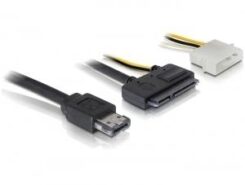 DeLOCK Cable eSATAp / SATA 22pin SATA-kabel 1 m Zwart