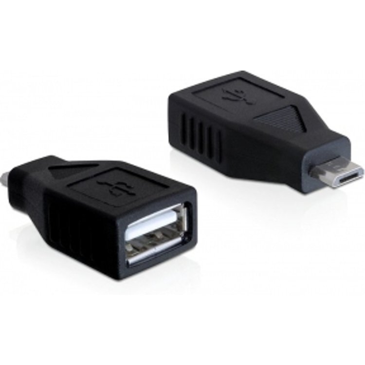 DeLOCK 65296 tussenstuk voor kabels USB 2.0-A USB micro-B Zwart