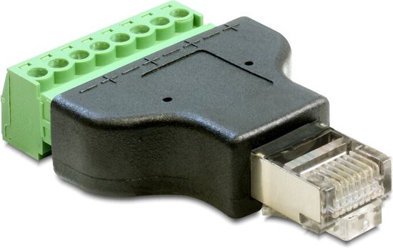 DeLOCK 65389 tussenstuk voor kabels RJ45 8p Zwart, Groen