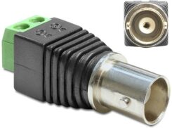 DeLOCK 65416 tussenstuk voor kabels BNC 2p Zwart, Groen, Zilver