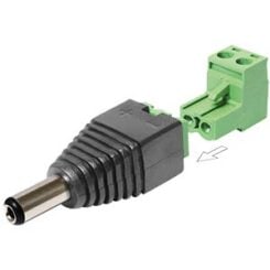 DeLOCK 65422 tussenstuk voor kabels DC 2.1 x 5.5 mm 2p Zwart, Groen