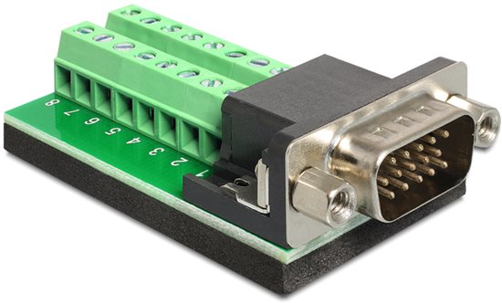 DeLOCK 65424 tussenstuk voor kabels VGA 16p Zwart, Groen, Zilver