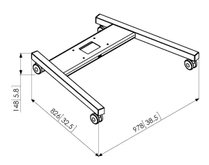PFT 8520 Trolleyframe groot, zwart