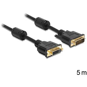 DeLOCK DVI-D/DVI-D 5m DVI kabel Zwart