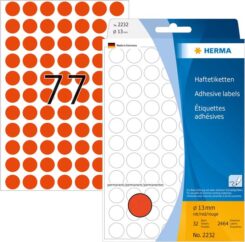 Universele etiketten/Kleur punten ø 13mm rood voor handmatige opschriften 2464 St.