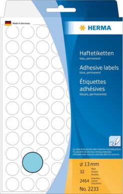 Universele etiketten/Kleur punten ø 13mm blauw voor handmatige opschriften 2464 St.