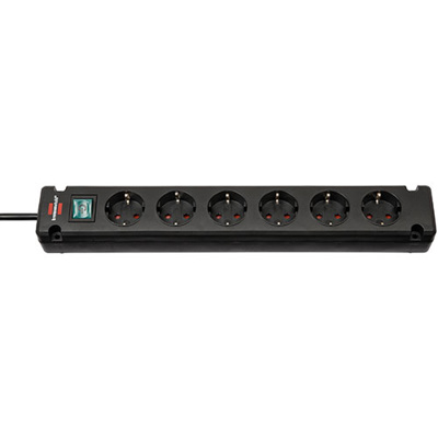 Brennenstuhl Bremounta, stekkerdoos, 6 sockets, 3m, zwart