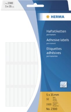 Universele etiketten 5x35mm wit voor handmatige opschriften 1920 St.