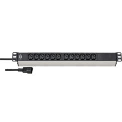 Brennenstuhl Alu-Line 19 inch  PDU 10A met 12x C13 stopcontacten en C14 UPS-stekker