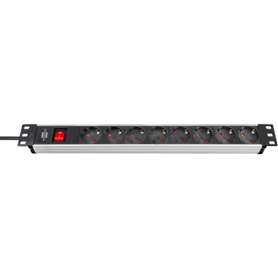 Brennenstuhl Alu-Line 19 inch  PDU 16A met 8x Type F stopcontacten met schakelaar