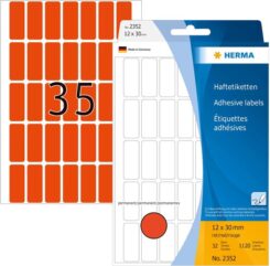 Universele etiketten 12x30mm rood voor handmatige opschriften 1120 St.