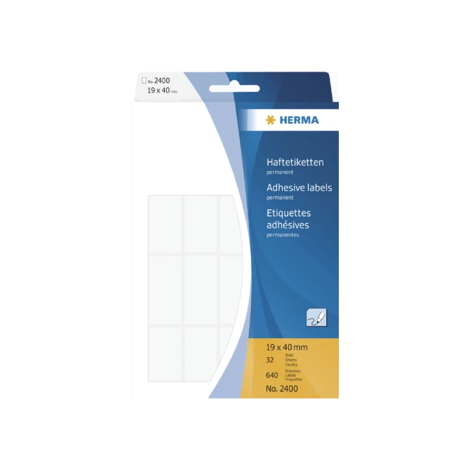 Universele etiketten 19x40mm wit voor handmatige opschriften 640 St.