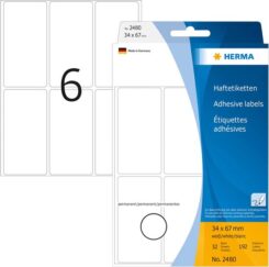 Universele etiketten 34x67mm wit voor handmatige opschriften 192 St.