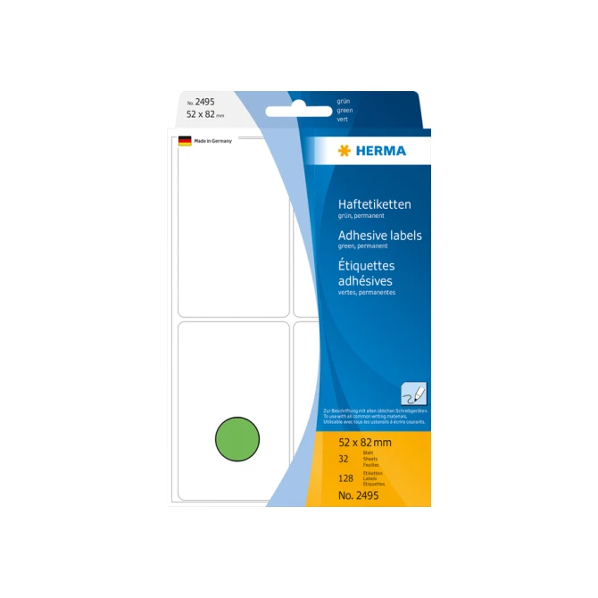 Universele etiketten 52x82mm groen voor handmatige opschriften 128 St.