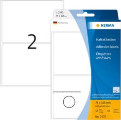 Universele etiketten 74x105mm wit voor handmatige opschriften voor handmatige opschriften 64 St.