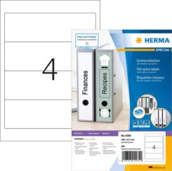 Ordneretiketten wit 192x61 A4 400 st.