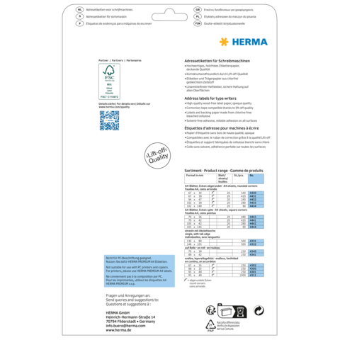 HERMA 4444 adreslabels Wit