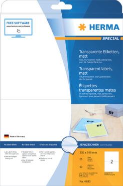 HERMA 4683 printeretiket Transparant Zelfklevend printerlabel
