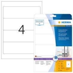 Ordneretiketten wit 192x61 A4 Inkjet 100 st.