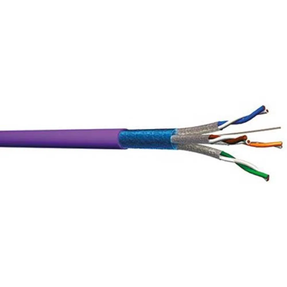 Multimedia Connect CAT 6A F/FTP LSZH massief 500 m paars