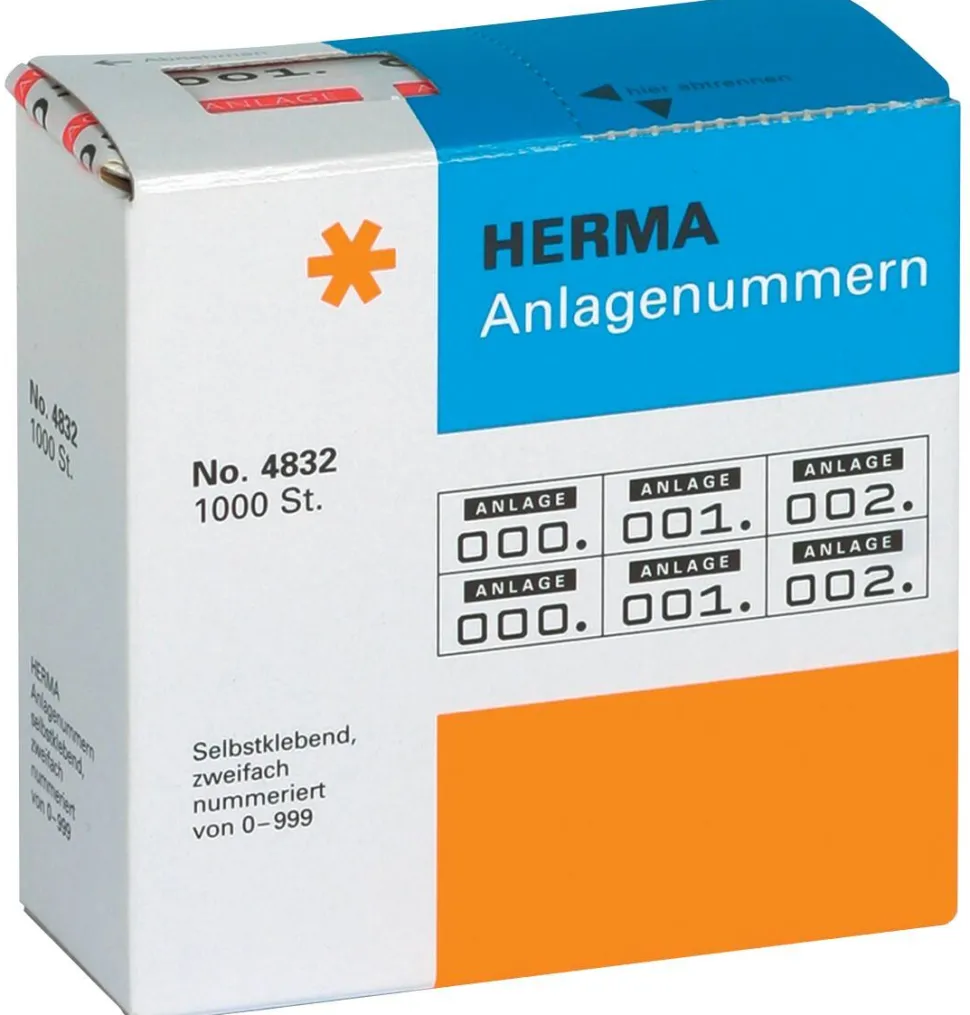 HERMA 4832 etiket Rood, Wit 1000 stuk(s)