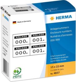 HERMA 4837 etiket Rechthoek Zwart 1000 stuk(s)