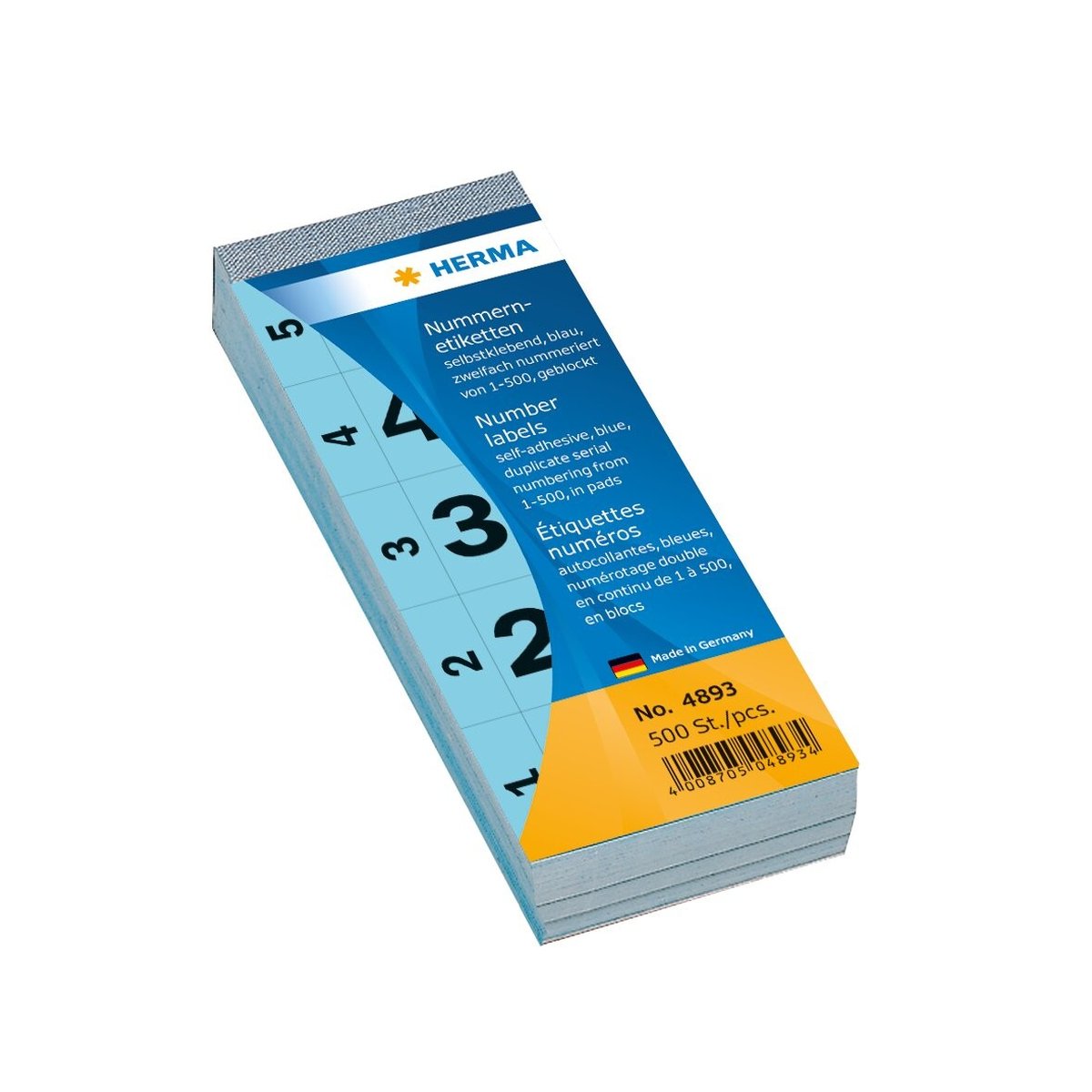 HERMA 4893 etiket Rechthoek Blauw 500 stuk(s)