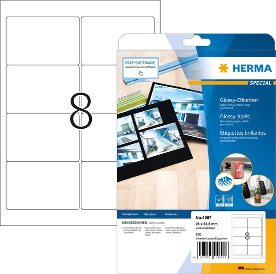 HERMA 4907 printeretiket Wit Zelfklevend printerlabel