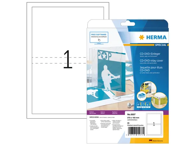 HERMA 5037 printeretiket Wit Niet-klevend printerlabel