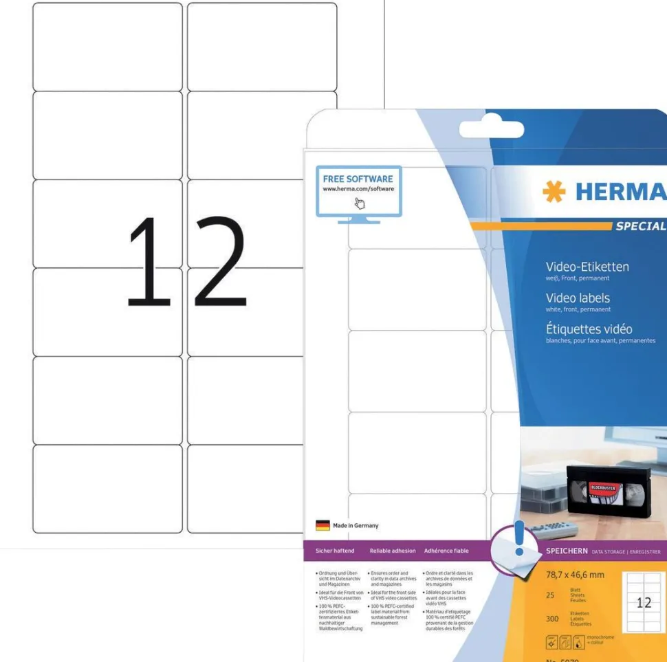 HERMA 5070 printeretiket Wit Zelfklevend printerlabel