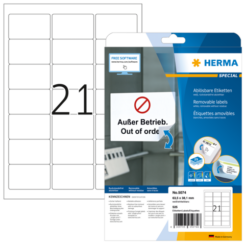 Adress-etiketten wit Movables/verwijd. 63,5x38,1 A4 525 st.