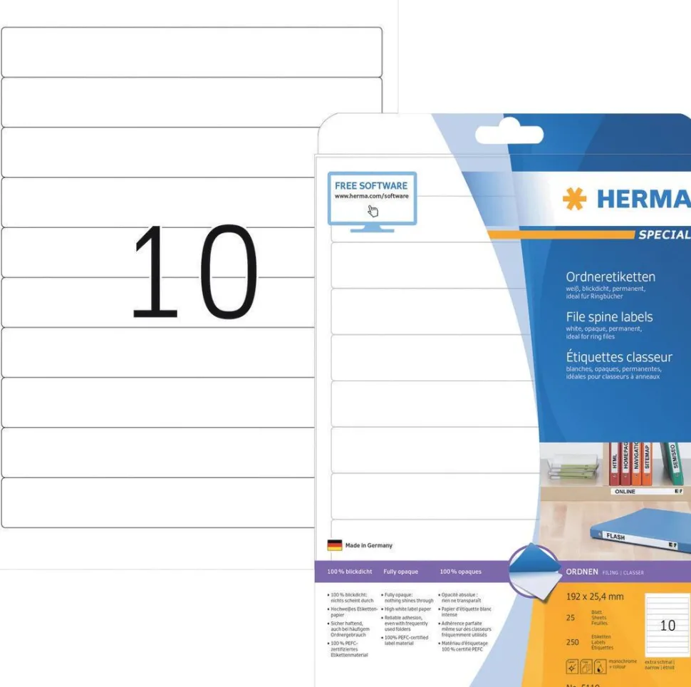 HERMA 5119 printeretiket Wit Zelfklevend printerlabel