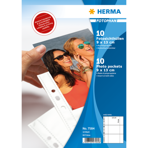HERMA 7584 sheet protector 90 x 130 mm Polypropyleen (PP) 10 stuk(s)