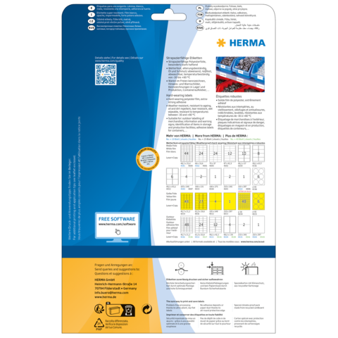 HERMA 8034 printeretiket Geel Zelfklevend printerlabel