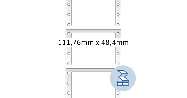 Computeretiketten eindloos 111.76x48.4 mm 1-banen 2000 St.